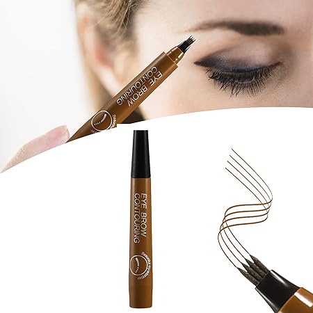 Precision™  Brow Perfection: Waterproof 4 Points Microblading Eyebrow Pen ,Micro-Fork Tip Applicator