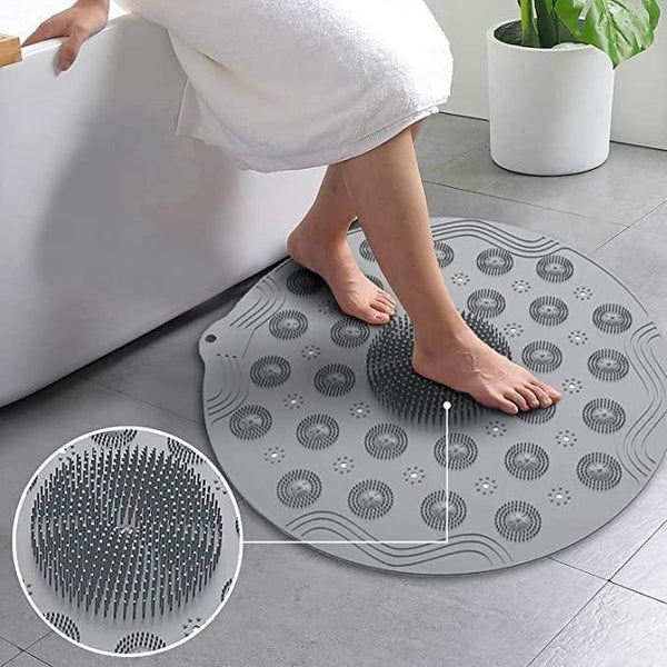 Shower Foot Cleaner Scrubber Foot Brush Massager Pad Non Slip Suction Cup Exfoliating Dead Skin Foot Mat for Shower (Pack of 2)