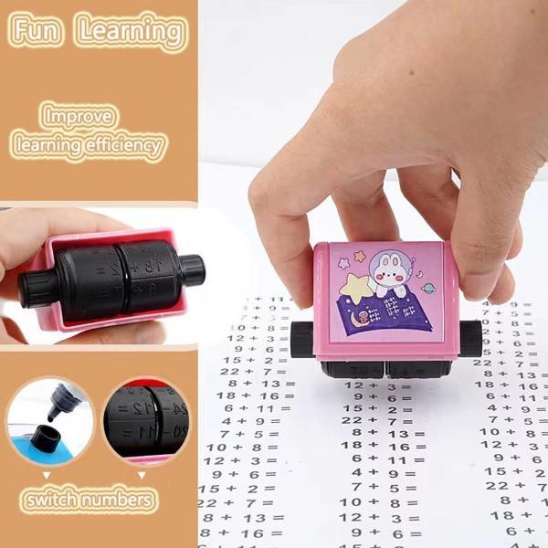 Birud Addition Stamps for Kids, Roller Design Teaching Stamp, Math Stamps Practice Tools