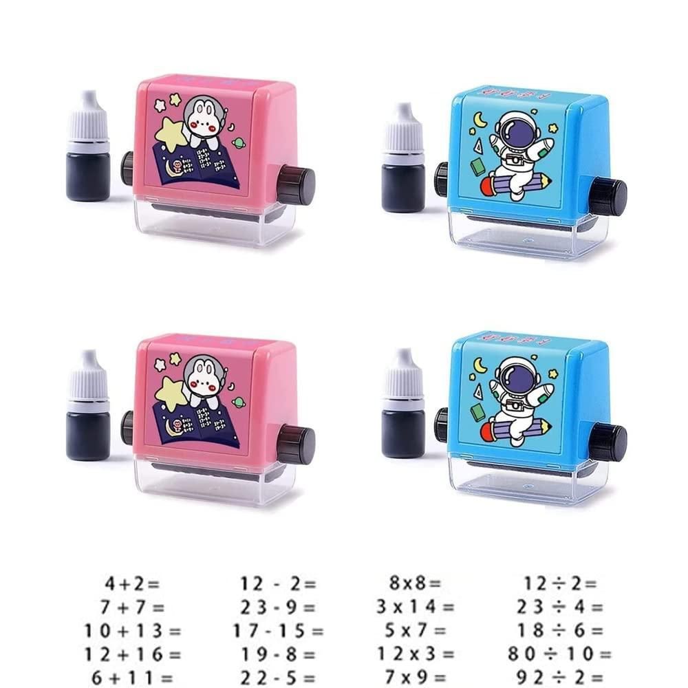 Birud Addition Stamps for Kids, Roller Design Teaching Stamp, Math Stamps Practice Tools