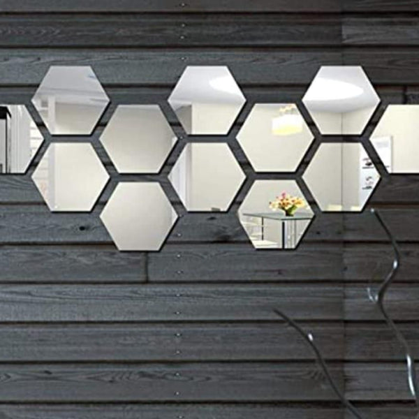 3D Acrylic Hexagon Mirror Wall Stickers(Set of 31)