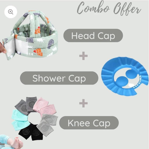 Combo of Head Cap Shower Cap, Knee Cap