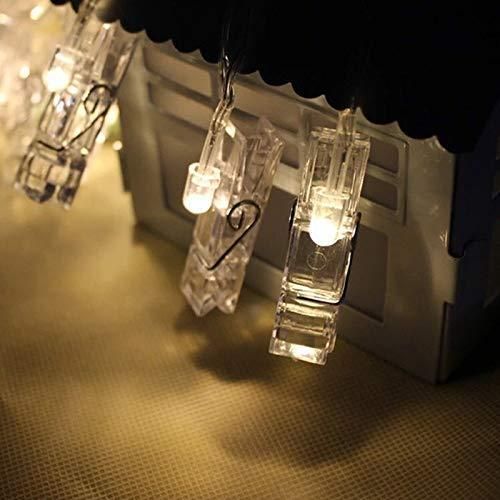 16 Photo Clip LED String Lights for Photo Hanging Birthday Festival Wedding Party for Home Patio Lawn Restaurants Home Decoration (Warm White)